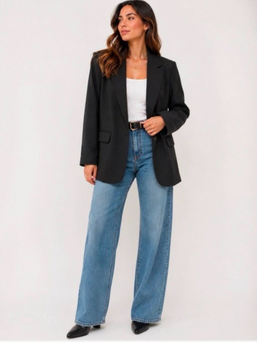 Steve Madden Oversized Open Front Tailored Blazer